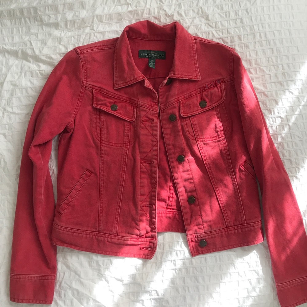 vintage ralph lauren red denim jacket